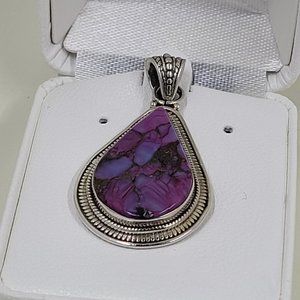 Sterling Silver Boho Agate Pendant